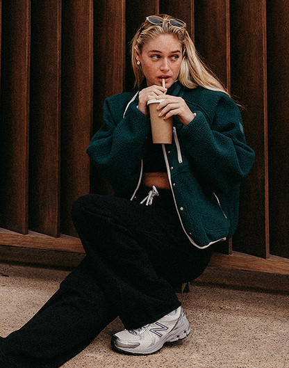Clubhouse Wide Leg Jogger in Black
