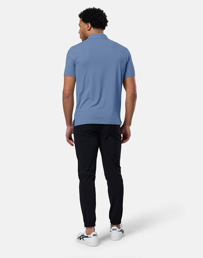 Coffee Polo Tee in Oasis Blue