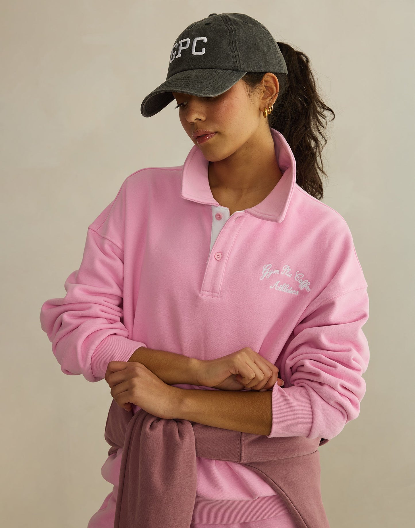 Daily Collared Sweatshirt in Pink Blossom