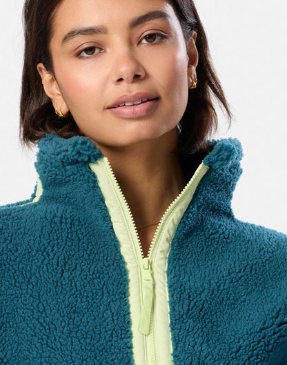 Industry Fleece Half Zip in Deep Teal