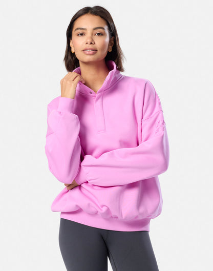 Snap Collar Sierra Sweatshirt in Fuchsia Pink