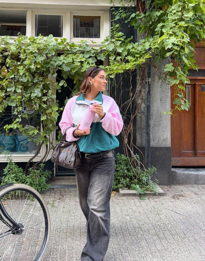 Snap Polar Fleece in Baby Pink